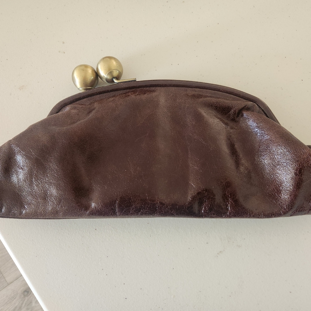 Trina Turk Leather Clutch- Burgundy